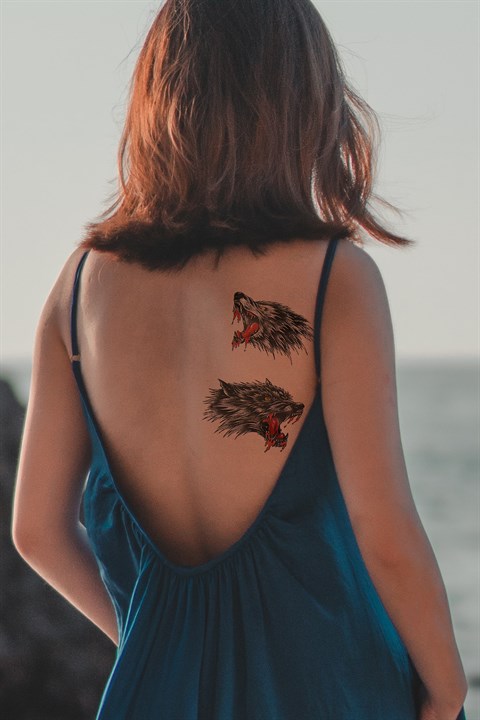 Geçici Vahşi Kurt Dövme Tattoo
