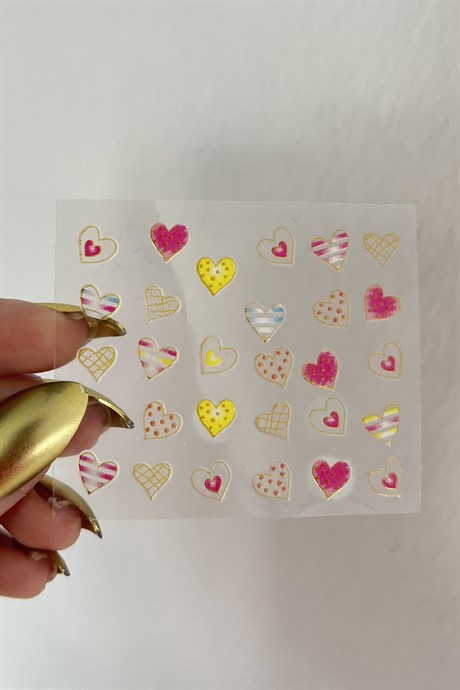 Kalp Figürlü Tırnak Sticker