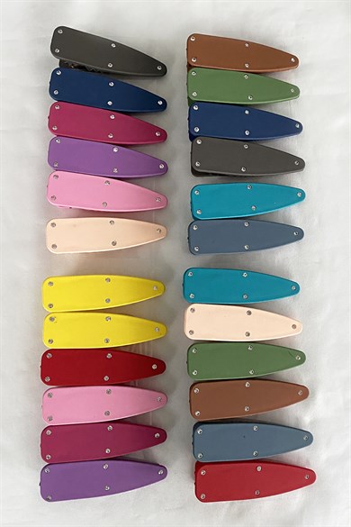 24lu Karışık Renk Taş Detaylı Pens Toka Set