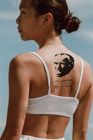 Geçici Atatürk İmza ve Silüet Dövme Tattoo