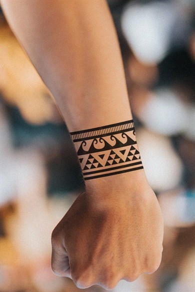 Gerçekçi Geçici Karışık Desenli Kol Bacak Bilek Şerit Dövme Tattoo