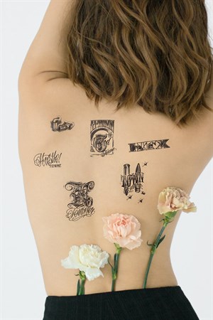 Gerçekçi Geçici Yazılı Karışık Dövme Tattoo